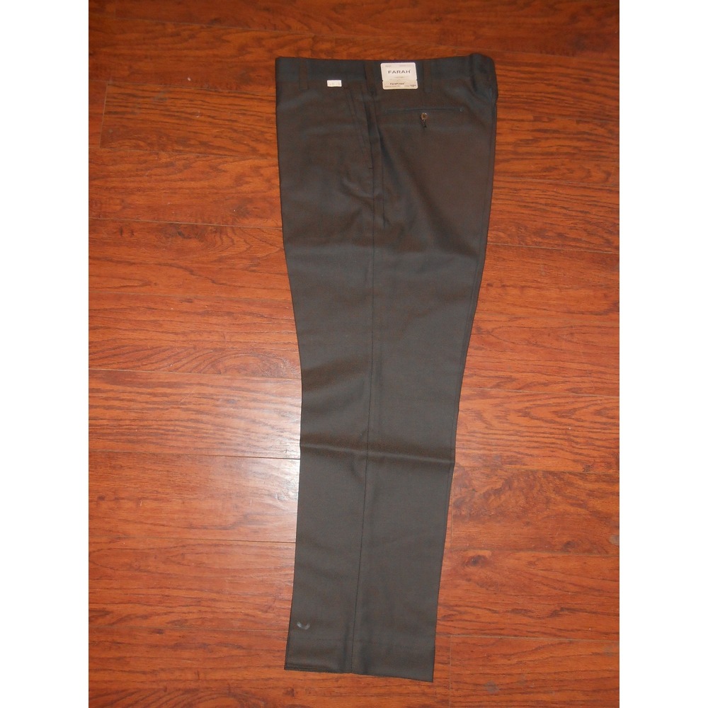 Mens Original 70's Farah Master Ply 2 Perm Press 35x29 Dark Brown Pants Slacks!